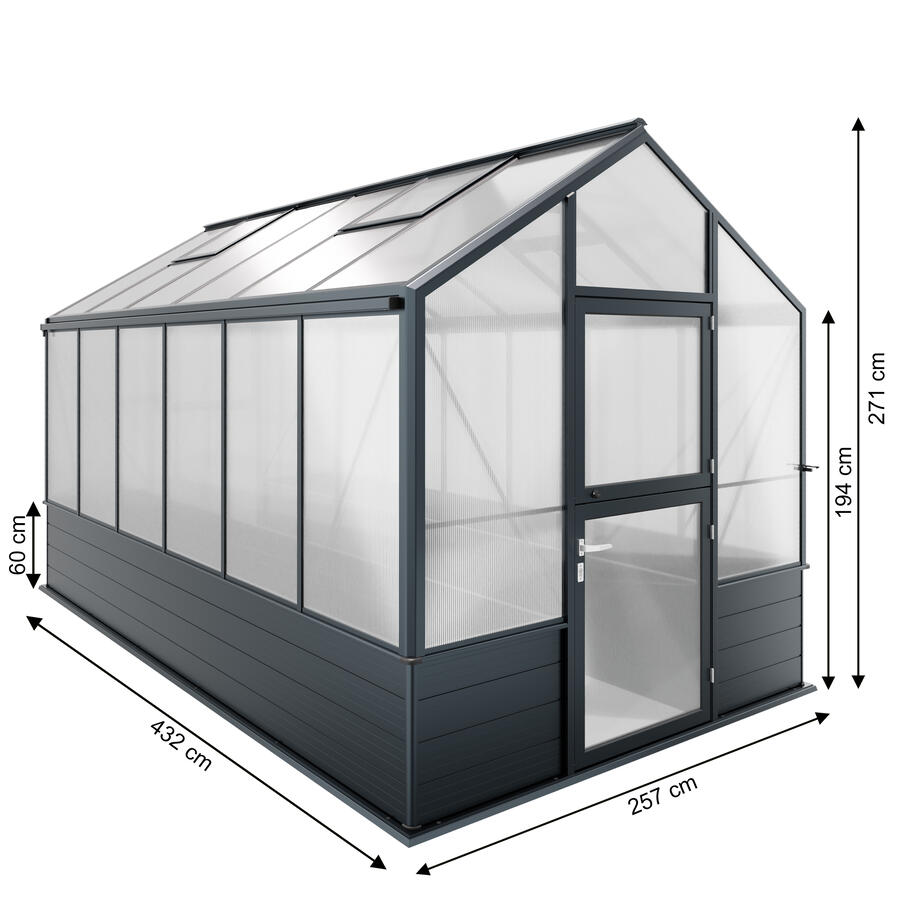 Hochbeet-Gew�chshaus Typ Solanum� Modell COMFORT SOLH66  257 x 432 cm