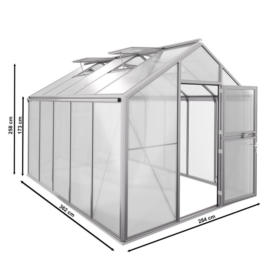 Gewchshaus Typ Solanum Modell Pro SOLL45  285 x 362 cm