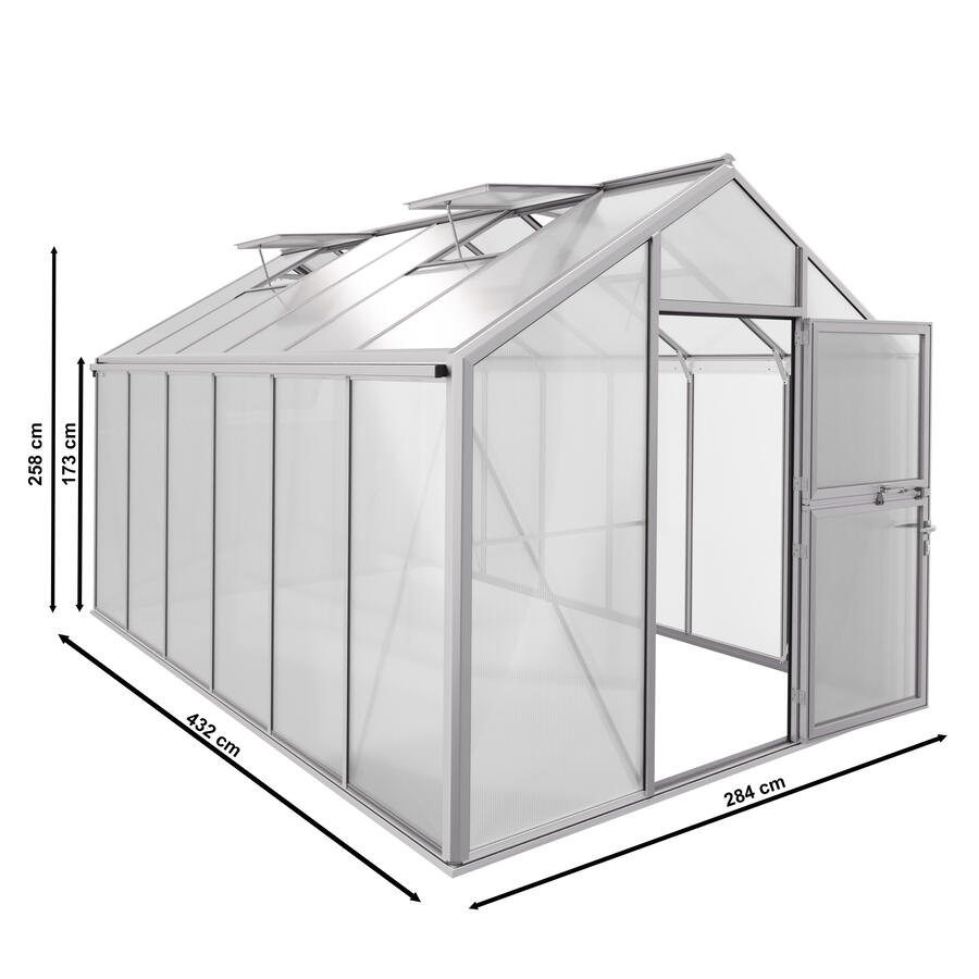 Gewchshaus Typ Solanum Modell Pro SOLL46  285 x 432 cm