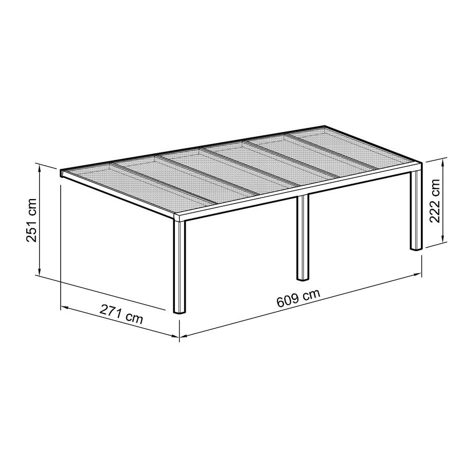 Terrassen-berdachung  Exklusiv  Gre 4 Tiefe 271 cm,  Lnge 609 cm