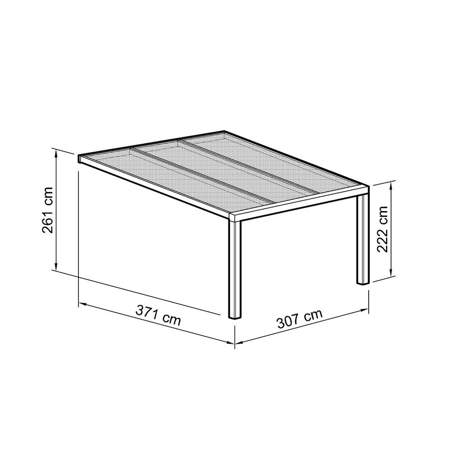 Terrassen-berdachung Exklusiv  Gre 9 Tiefe 371 cm, Lnge 307 cm