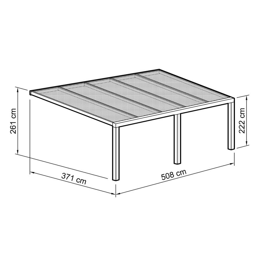 Terrassen-berdachung Exklusiv  Gre 11 Tiefe 371 cm, Lnge 508 cm