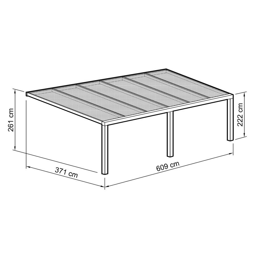 Terrassen-berdachung Exklusiv Gre 12 Tiefe 371 cm, Lnge 609 cm