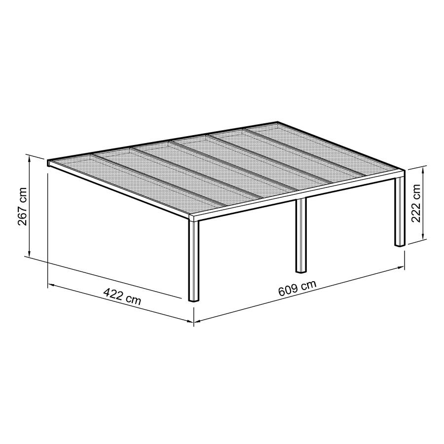 Terrassen-berdachung Exklusiv  Gre 16 Tiefe 422 cm, Lnge 609 cm