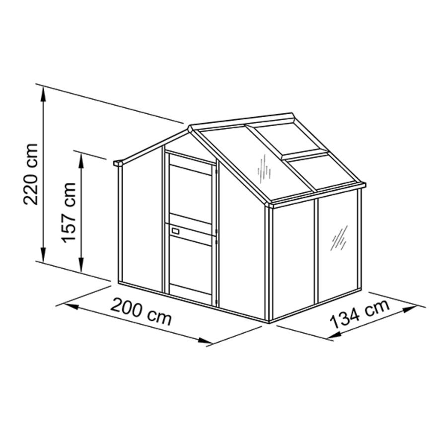 Gewchshaus Typ Allgu Modell U3  200 x 134 cm