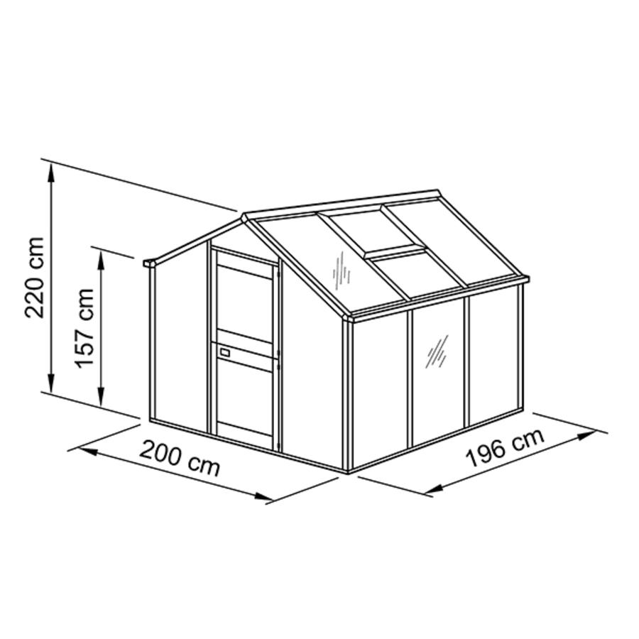 Gewchshaus Typ Allgu Modell U4  200 x 196 cm