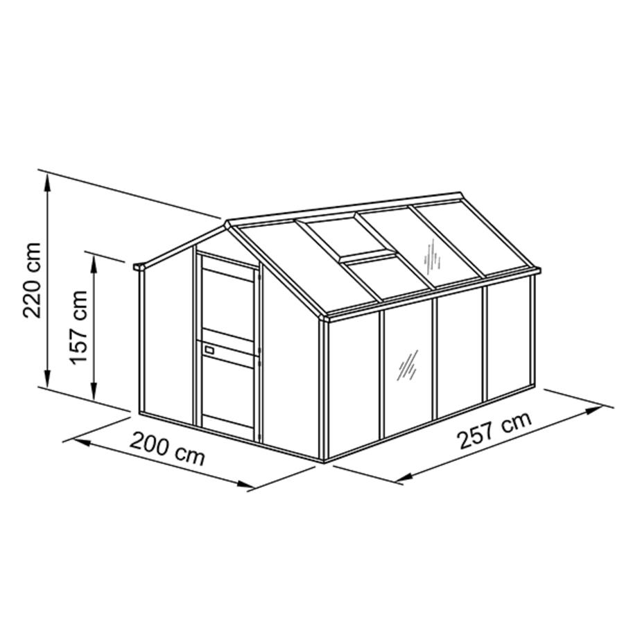 Gewchshaus Typ Allgu Modell U5  200 x 257 cm