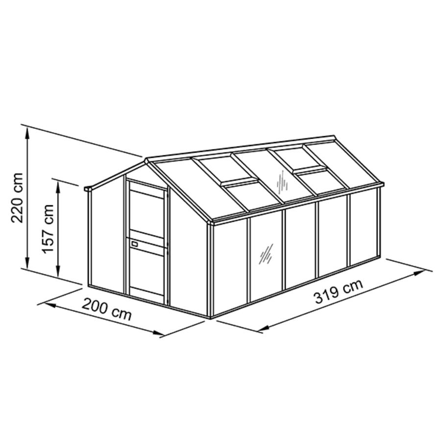 Gewchshaus Typ Allgu Modell U6  200 x 319 cm