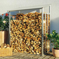 Kaminholz-Lager Gr��e 1 Aluminium natur 128 x 69 x 162 cm