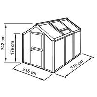 Gewchshaus Typ Allplanta Modell Urban ALPUR2  215 x 310 cm