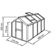 Gewchshaus Typ Allplanta Modell Urban ALPUR3  215 x 409 cm
