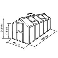 Gewchshaus Typ Allplanta Modell Urban ALPUR4  215 x 508 cm