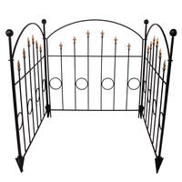 Metallzaun mit Stabpfosten  3er-Set