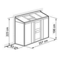 Anlehn- und Balkon-Gewchshaus Typ Allgu Modell BUT2   83 x 257 cm