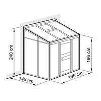 Anlehn- und Balkon-Gewchshaus Typ Allgu Modell BUT5   145 x 196 cm