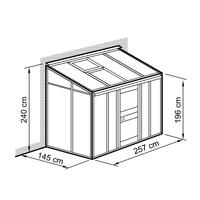 Anlehn- und Balkon-Gewchshaus Typ Allgu Modell BUT6  145 x 257 cm