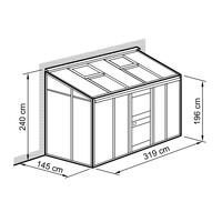 Anlehn- und Balkon-Gewchshaus Typ Allgu Modell BUT7  145 x 319 cm