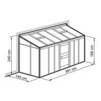 Anlehn- und Balkon-Gewchshaus Typ Allgu Modell BUT8  145 x 381 cm
