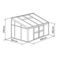 Anlehn- und Balkon-Gewchshaus Typ Allplanta BXL10  254 x 409 cm