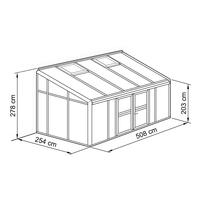 Anlehn- und Balkon-Gewchshaus Typ Allplanta BXL11  254 x 508 cm