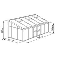 Anlehn- und Balkon-Gewchshaus Typ Allplanta BXL12  254 x 607 cm