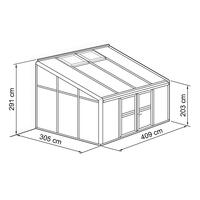 Anlehn- und Balkon-Gewächshaus Typ Allplanta® BXL14  305 x 409 cm