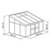 Anlehn- und Balkon-Gewchshaus Typ Allplanta BXL14  305 x 409 cm