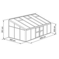 Anlehn- und Balkon-Gewchshaus Typ Allplanta BXL16  305 x 607 cm