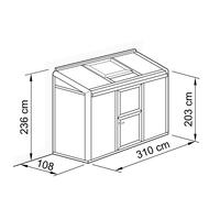 Anlehnhaus Typ Allplanta  BXL1  108 x 310 cm