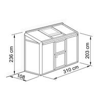Anlehn- und Balkon-Gewchshaus Typ Allplanta  BXL1  108 x 310 cm
