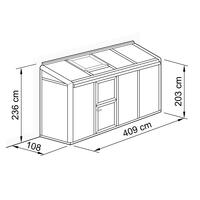 Anlehn- und Balkon-Gewchshaus Typ Allplanta  BXL2  108 x 409 cm