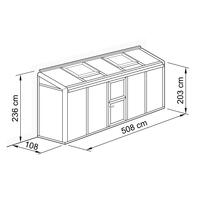 Anlehn- und Balkon-Gewchshaus Typ Allplanta  BXL3  108 x 508 cm