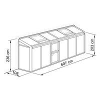 Anlehn- und Balkon-Gewchshaus Typ Allplanta  BXL4  108 x 607 cm