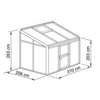 Anlehn- und Balkon-Gewchshaus Typ Allplanta  BXL5  206 x 310 cm