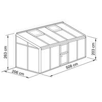 Anlehn- und Balkon-Gewchshaus Typ Allplanta  BXL7  206 x 508 cm