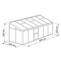 Anlehn- und Balkon-Gewchshaus Typ Allplanta  BXL8  206 x 607 cm