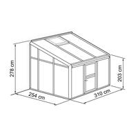 Anlehn- und Balkon-Gewchshaus Typ Allplanta BXL9  254 x 310 cm