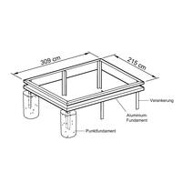 Fundamentrahmen fr Gewchshaus Modell ALPUR2