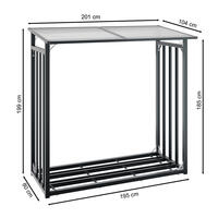 Kaminholz-Lager Gre 2 Anthrazitgrau einbrennlackiert 201 x 104 x 199 cm