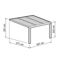 Terrassen-berdachung Exklusiv  Gre 1  Tiefe 271 cm,  Lnge 307 cm
