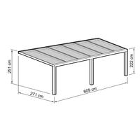 Terrassen-berdachung  Exklusiv  Gre 4 Tiefe 271 cm,  Lnge 609 cm