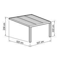 Terrassen-berdachung Exklusiv  Gre 5 Tiefe 322 cm, Lnge 307 cm