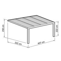 Terrassen-berdachung Exklusiv  Gre 6 Tiefe 322 cm, Lnge 407 cm