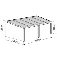 Terrassen-berdachung Exklusiv  Gre 7 Tiefe 322 cm, Lnge 508 cm