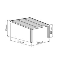 Terrassen-berdachung Exklusiv  Gre 9 Tiefe 371 cm, Lnge 307 cm