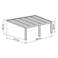Terrassen-berdachung Exklusiv  Gre 11 Tiefe 371 cm, Lnge 508 cm