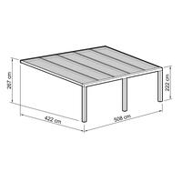 Terrassen-berdachung Exklusiv  Gre 15 Tiefe 422 cm, Lnge 508 cm
