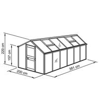 Gewchshaus Typ Allgu Modell U8  200 x 381 cm