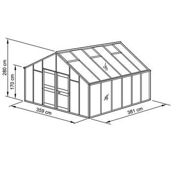 Gewchshaus Typ Allgu Modell C14  359 x 381 cm