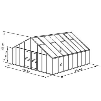 Gewchshaus Typ Allgu Modell D23  461 x 504 cm